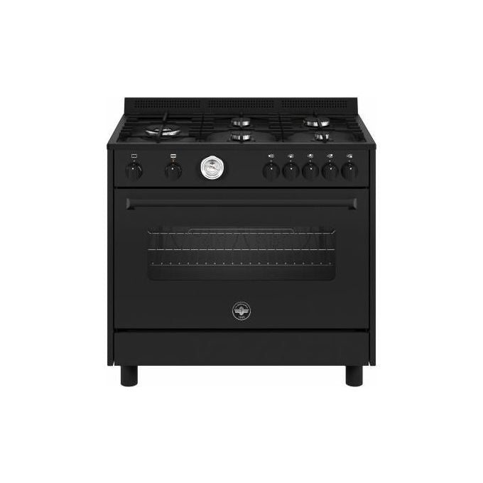 La Germania AMN965GTN24 Cucina a Gas 90 cm 5 Fuochi Forno a Gas Ventilato 104 L Classe A+ (90x60x94 cm) colore Nero