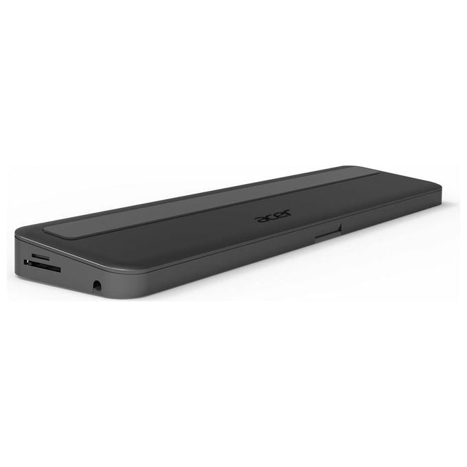 Acer HP.DSCAB.015 13-in-1 Type-C Minidock Hub USB 3.2 Gen 1 3 porte USB A 1 USB C 2 HDMI 1 DisplayPort 1 VGA Ethernet Gigabit Lettore SD microSD Uscita Audio 3.5 mm Ricarica PD 100W colore Nero