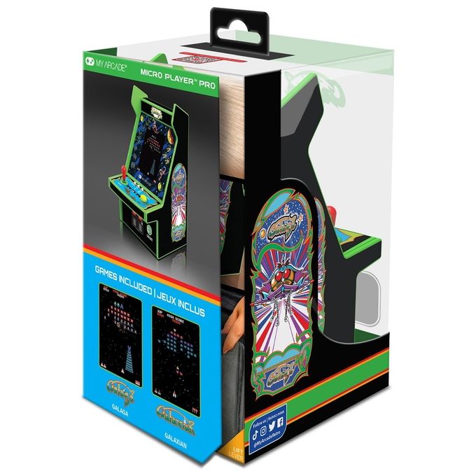 My Arcade DGUNL-4195 Micro Player Pro Console da gioco portatile 2.75'' con giochi Galaga e Galaxian colore Multicolore