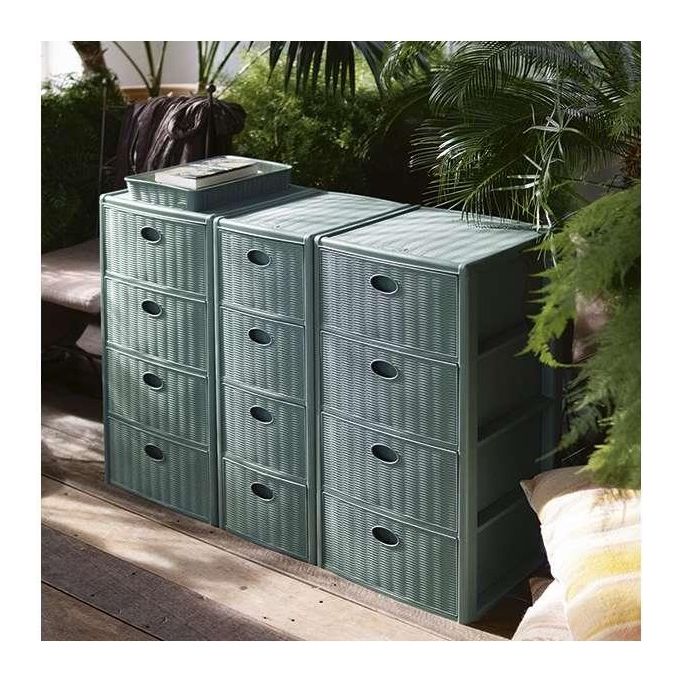 Stefanplast Cassettiera 4 Cassetti Elegance Verde 40x40x80cm