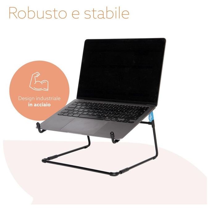 R-Go Tools RGOSC020BL Supporto per Laptop Steel Office Adatto per 10-22 Pollici Capacita' 5 Kg Colore Nero