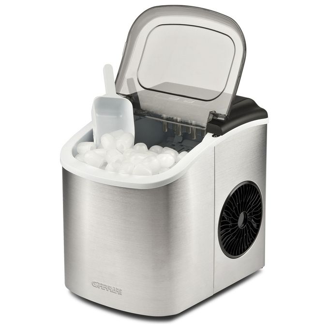 G3 Ferrari G20139 ARTIKO Fabbricatore di Ghiaccio Portatile 12 Kg 24h 1400 Cubetti 2 Misure colore Nero Acciaio inox