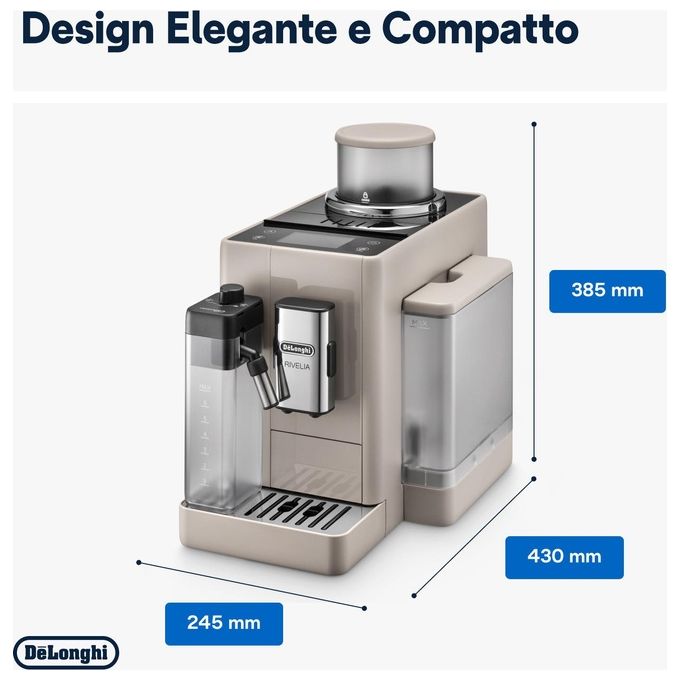 De'Longhi EXAM440.55.G Rivelia Macchina da caffe' Automatica 1,4 L 19 bar 1450 W Bean Switch LatteCrema Hot colore Grigio 16