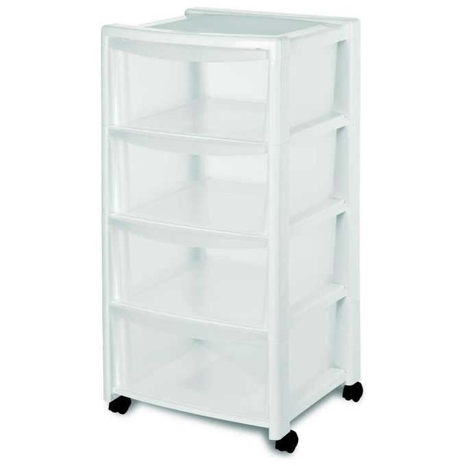 Stefanplast Cassettiera Libera 4 Cassetti Bianco