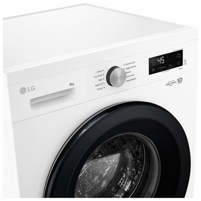 LG F4NX1008NWK Serie X1 Lavatrice Frontale 8 Kg 1400 rpm Classe A 6 Motion Wi-Fi Allergy Care (85x60x55 cm) colore Bianco