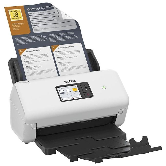 Brother ADS-4700W Scanner ADF Duplex 600x600 DPI A4 40 ppm Touchscreen Wi-Fi Ethernet colore Nero Bianco