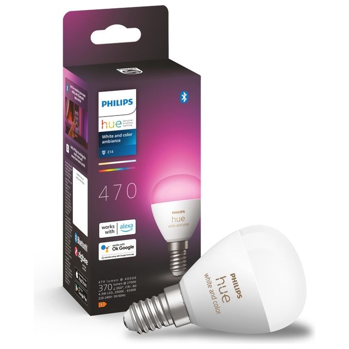 Philips Hue White and Color Ambiance Lampadina Connessa E14