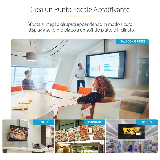 Startech Supporto da Soffitto Regolabile per Tv da 32'' a 70