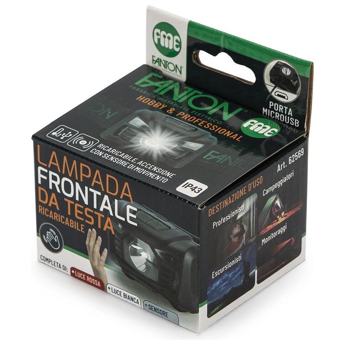 Fanton 62569 Fme Lampada Testa Frontale Ricaricabile