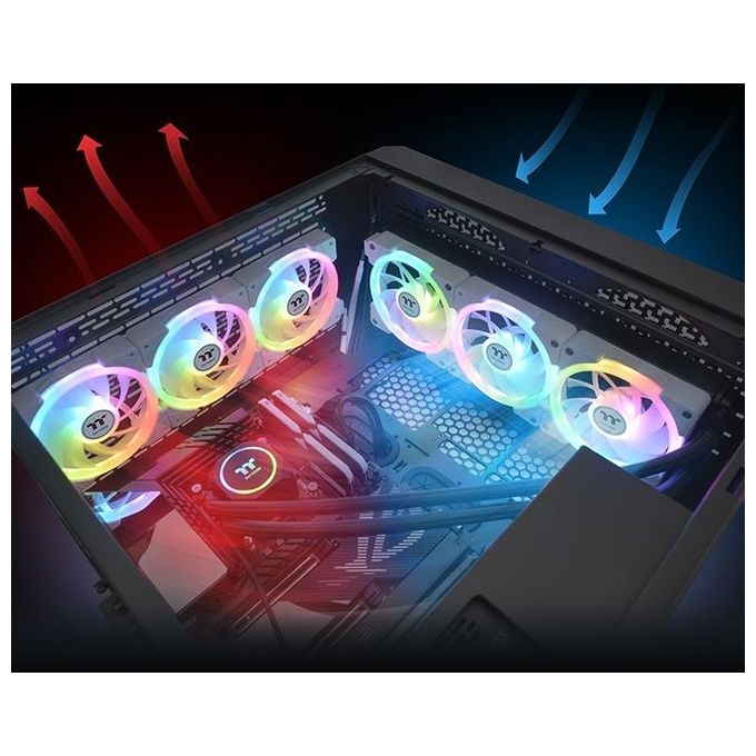 Thermaltake CL-F170-PL14SW-A SWAFAN EX14 ARGB Ventola di raffreddamento per PC 3 Fan Pack 16,8M colori personalizzabili sotto 23 dB colore Bianco