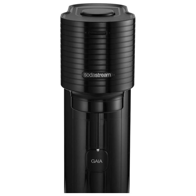 SodaStream 2270273 Gaia Gasatore d'Acqua con Bottiglia PET 1L Cilindro CQC ad Aggancio Rapido colore Nero