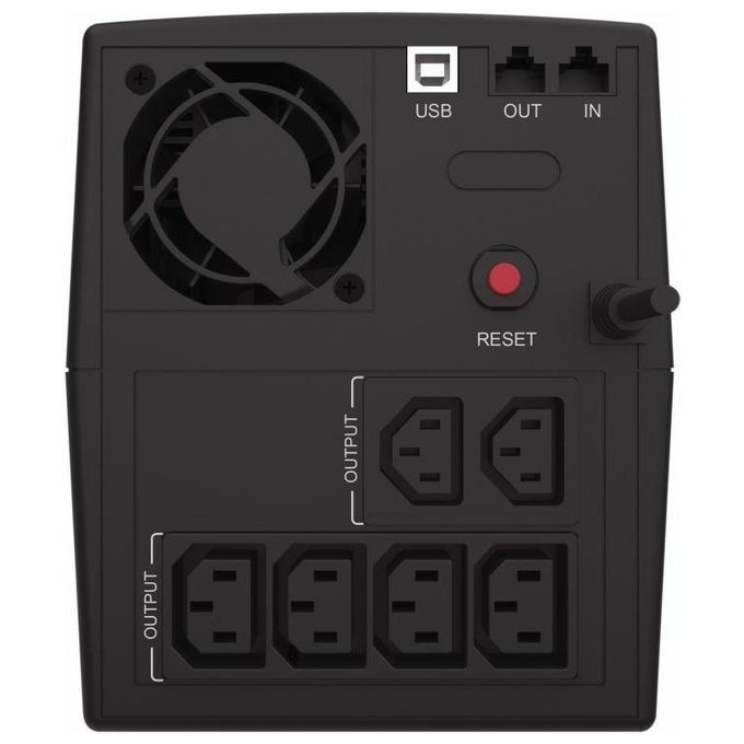 Conceptronic ZEUS08E Gruppo di Continuita' UPS a Linea Interattiva 1500 VA 900 W 6 Prese IEC AVR USB HID RJ45 colore Nero