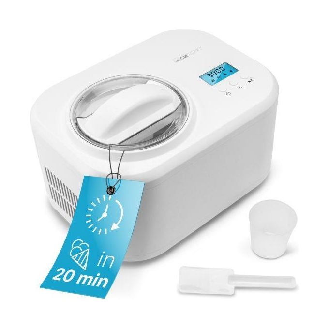 Clatronic 263994 CM 3799 Gelatiera compressore Capacita' 1000 L Tempo preparazione 25 min Display LCD Potenza 100 W colore Bianco