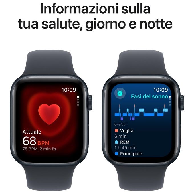 Apple MXEK3QL-A Watch SE Smartwatch GPS 44mm Alluminio 32 GB Bluetooth Wi-Fi NFC watchOS 11 colore Nero