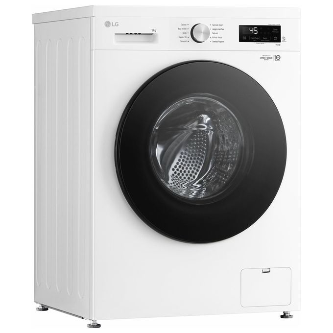 LG F4NX1009NWB Serie X1 - Lavatrice a carica frontale 9 kg, 1400 rpm, Classe A, 6 Motion Direct Drive, Allergy Care, Wi-Fi, (85x60x55 cm), Bianco