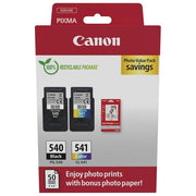 Canon 5225B013 Multipack Cartucce Inkjet Originali PG-540 Nero CL-541 Colore con Carta Fotografica GP-501 10x15 50 fogli colore Nero Ciano Magenta Giallo