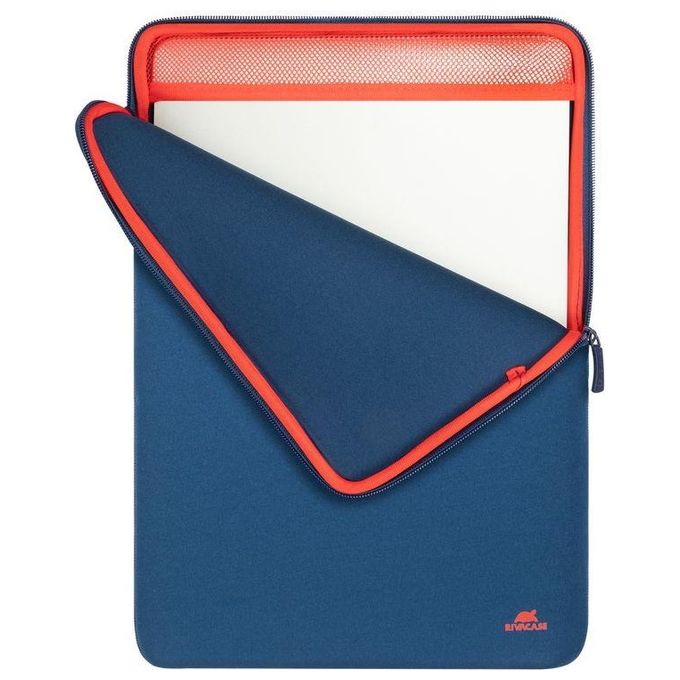 Rivacase Custodia Antishock per Laptop 13.3''-14'' Zip Verticale Blu Scuro