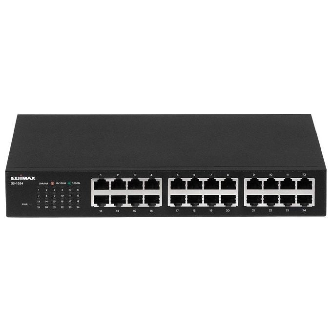Edimax W128188293 GS-1024 Switch Non Gestito 24 Porte RJ-45 10-100-1000 Mbps Fanless Alimentazione Interna colore Nero
