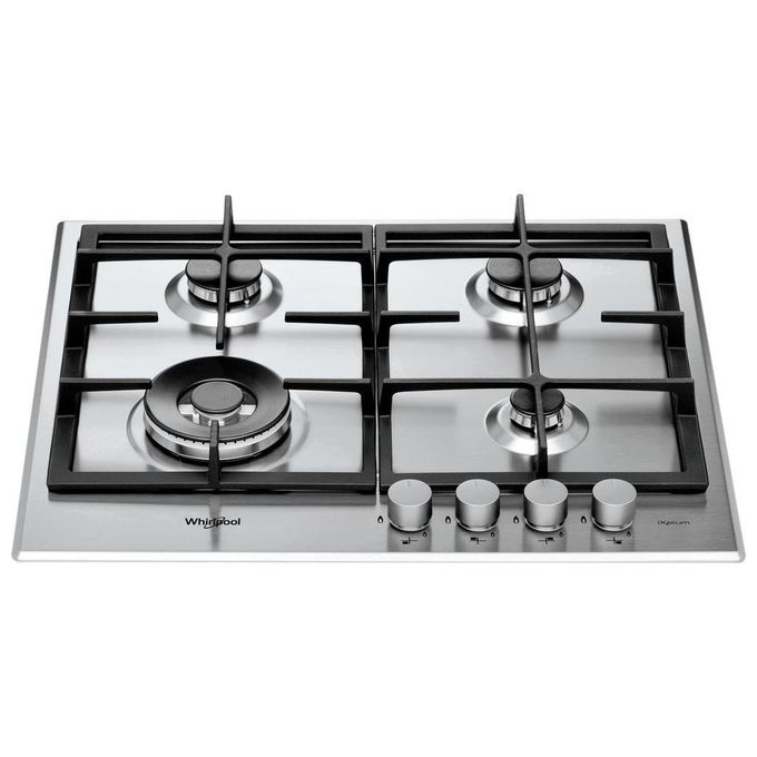 Whirlpool GMR 6422-IXL Piano Cottura a Gas 4 Zone iXelium Griglie in Ghisa 60 cm Acciaio Inox