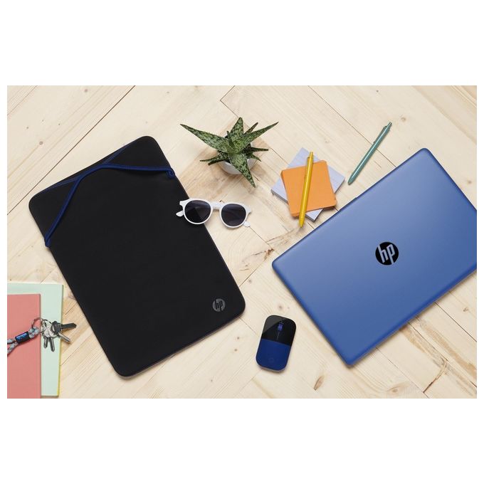 HP Protective Reversibile Sleeve per Notebook fino a 15.6'' Design Reversibile Nero-Blu
