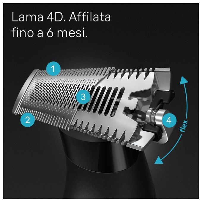 Braun XT5100 Series X Rasoio elettrico WetandDry Lama 4D autonomia 45 min colore Nero Grigio
