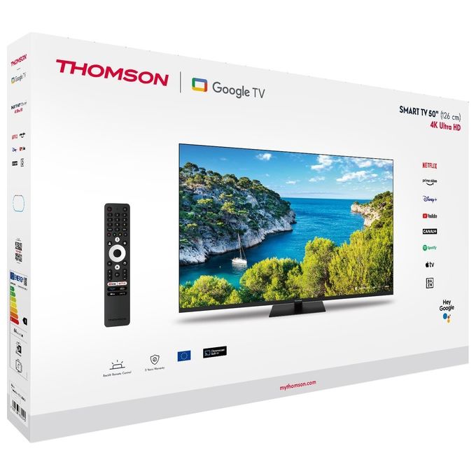 Thomson 43UG5C14 Smart TV 43'' 4K Ultra HD LCD Direct-LED Google TV Android 12 Dolby Vision HDR10 Wi-Fi colore Nero