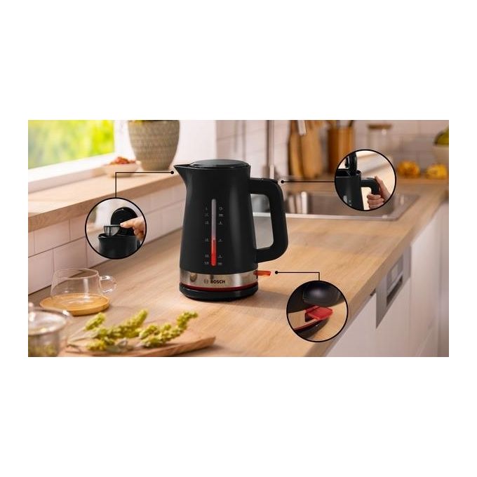 Bosch TWK4M223 MyMoment Bollitore Elettrico 1.7 L 2400 W Base 360° Filtro Anticalcare colore Nero