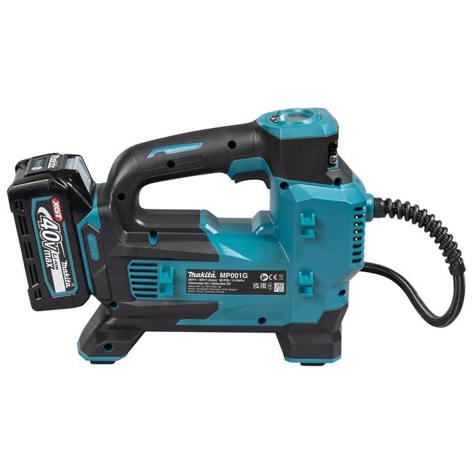 Makita MP001GZ Compressore Portatile a Batteria 40V max 11,1 bar 24 l-min con Display Digitale e Spegnimento Automatico colore Nero Blu