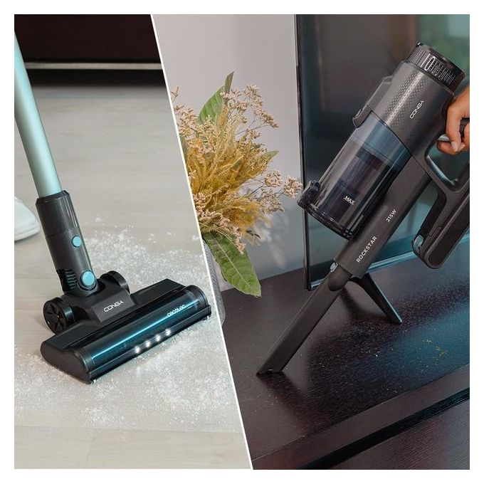Cecotec 08422 Conga Rockstar 1500 Ray Pure Scopa Elettrica Senza Fili 2 in 1 Ciclonica 215 W 12000 Pa 45 min colore Nero