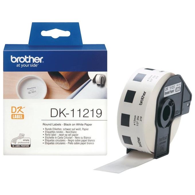 Brother 1200 Etichette Circolari Adesive In Carta Diametro 12mm