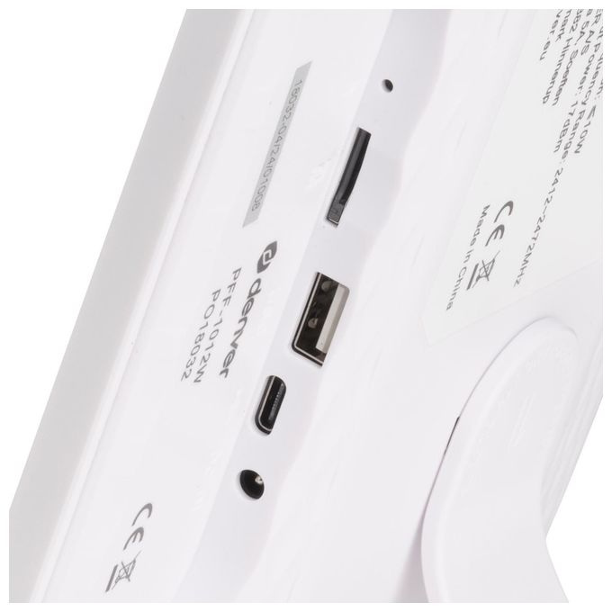 Denver 119101040480 Frameo PFF-1012W Cornice digitale Wi-Fi 10.1'' IPS HD Touch 16 GB memoria interna microSD supportata colore Bianco