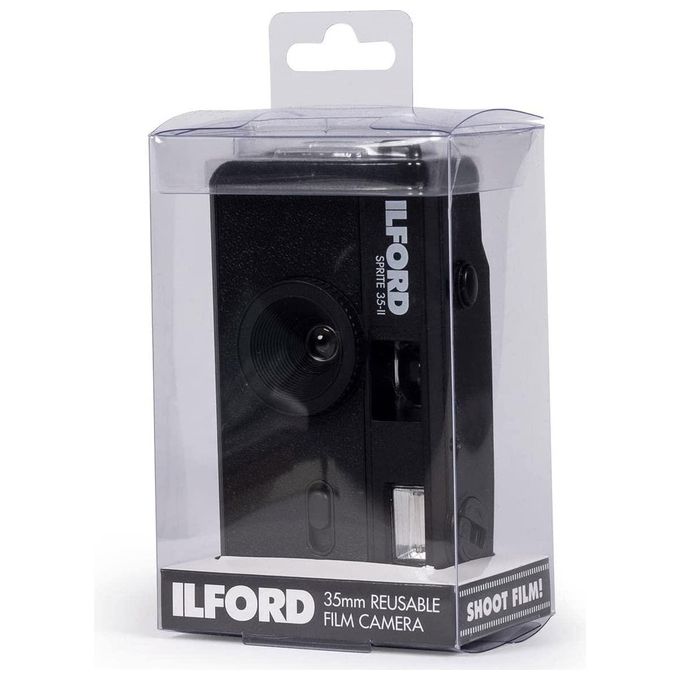 Ilford SPRITE 35 II Fotocamera Analogica Compatta Riutilizzabile 35 mm Obiettivo Grandangolo 31 mm Flash Integrato colore Nero