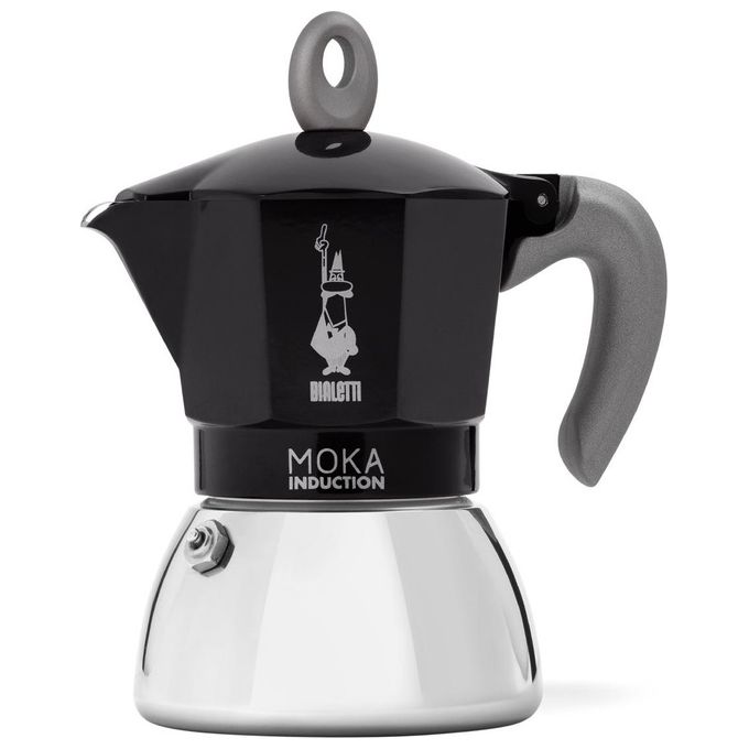 Bialetti Moka Induction 6 Tazze Nero-Argento