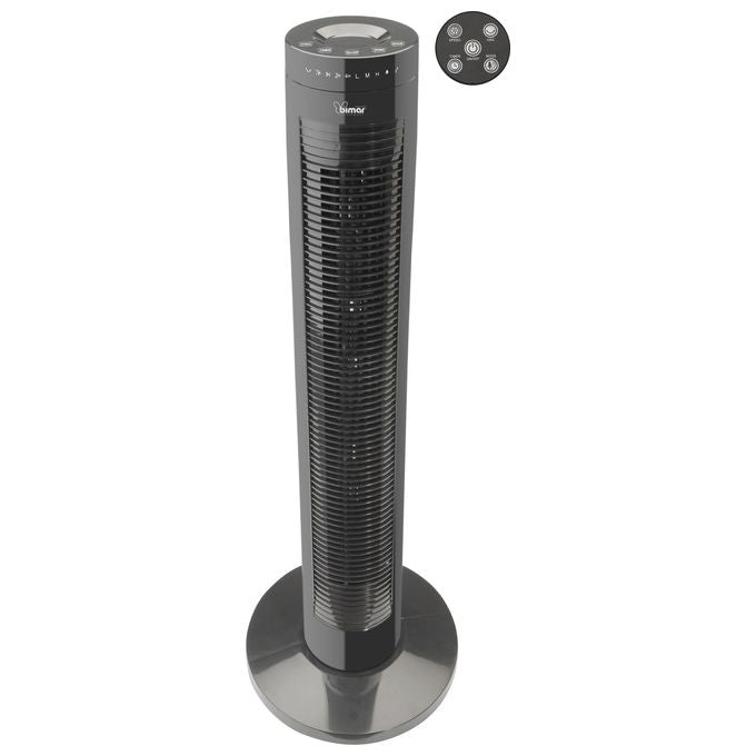 Bimar VC78 Ventilatore a Colonna 80 cm 45 W 3 Velocita' Timer 7.5 h Telecomando Oscillazione Automatica colore Nero