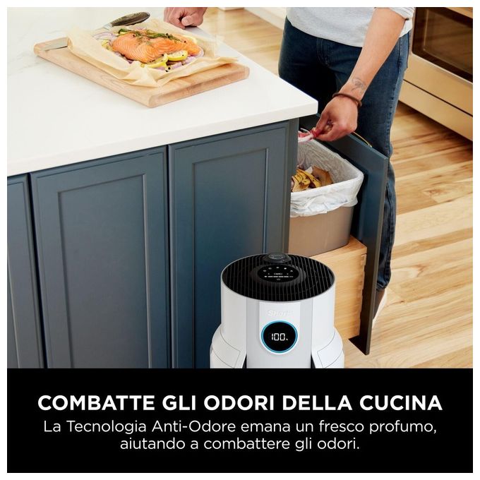 Shark HP150EU NeverChange Purificatore d'aria per ambienti fino a 60 m² Filtro HEPA Anti-odore 66 dB colore Bianco