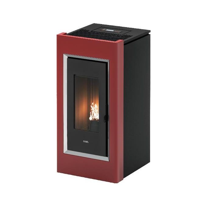 Cadel 7022072 Prince 11 Stufa a pellet 10 5 kW 90% rendimento 25 kg serbatoio colore Nero Rosso