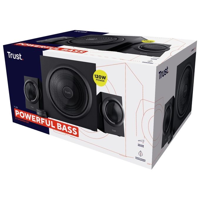 Trust 23696 Yuri Set Altoparlanti 2.1 Canali 60 W RMS 120 W PMPO Colore Nero