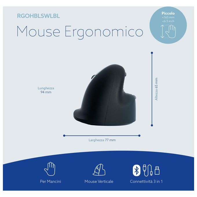 R-Go Tools RGOCONMWLWH R-Go Numpad Break Tastierino Numerico Ergonomico con Bluetooth 5.0 e Indicatore di Pausa colore Bianco