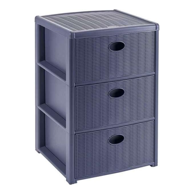 Stefanplast Cassettiera 3 Posti Elegance Blu Navy 40x40x60cm