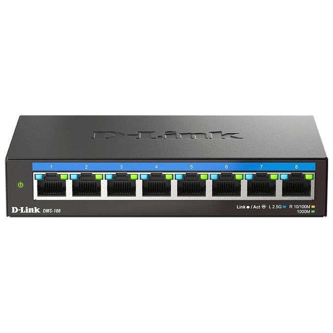 D-Link DMS-108 Switch Non Gestito L2 8 Porte 2.5G Ethernet Capacita' 40 Gbit-s colore Nero