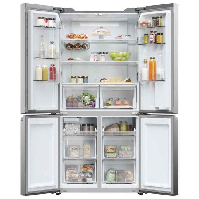 Haier HCR5919EHMP Cube 90 Serie 5 Frigorifero Americano Side by Side 525 L 190 cm Classe E 38 dB Total No Frost colore Inox
