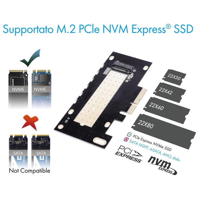 ICY BOX Scheda di Estensione PCIe per SSD M.2 NVMe PCI-E x4