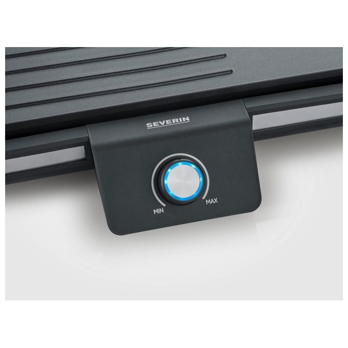 Severin PG8564 Griglia Elettrica da Tavolo Plancha 2300 W Superficie Cottura 50x30 cm con Piastra Antiaderente Rimovibile colore Nero