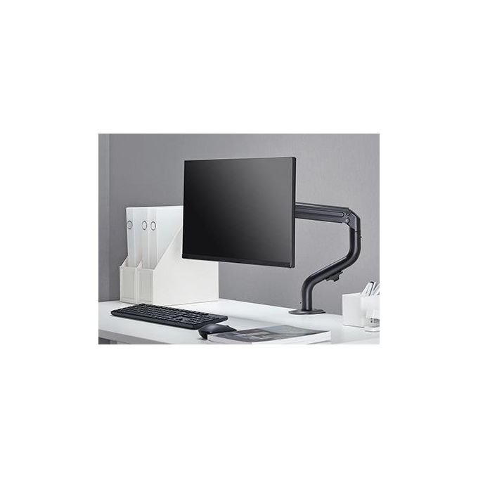 Hamlet HM-SPMADA102 Supporto per Monitor da Scrivania Ergonomico Snodato su 3 Assi fino a 32'' 9 Kg con Gestione Cavi Nero