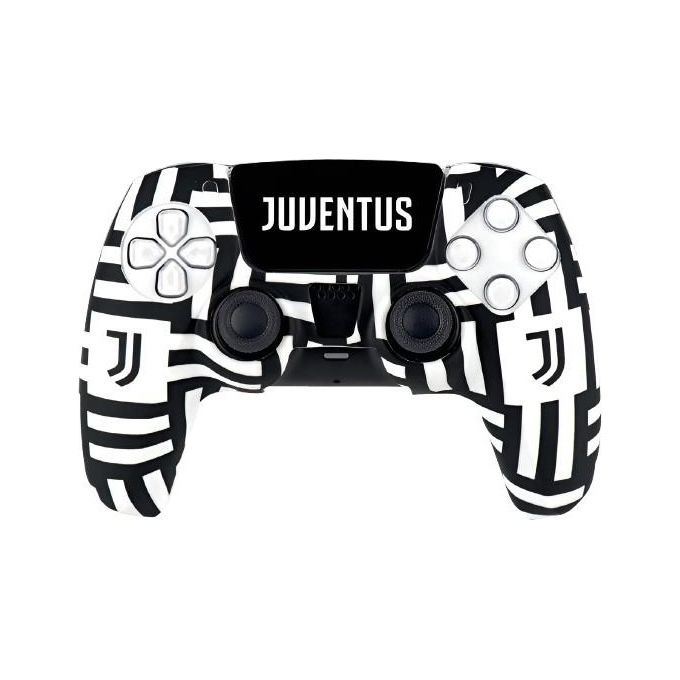 Qubick COP50003 Cover Skin Silicone per Controller DualSense PlayStation 5 Juventus colore Nero Bianco