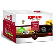 Kimbo 014297 Macinato Fresco Cialde Caffe' ESE Espresso Compostabile Tostatura Scura Intensita' 11-13 100 pz