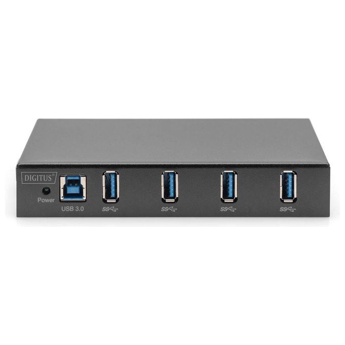 Digitus DA-70257 Industrial Line Hub USB 3.0 4 Porte USB A 5 Gbps Alimentazione 9-24 V Colore Nero
