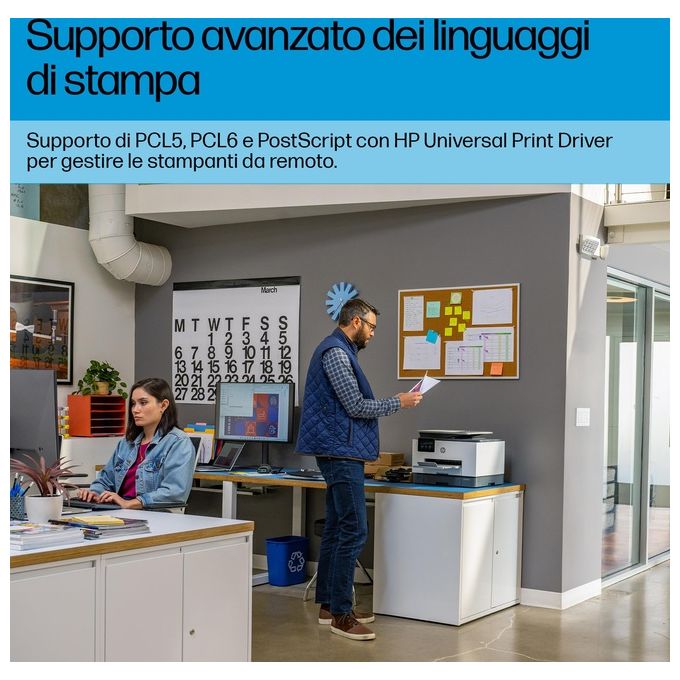 HP 4U561B OfficeJet Pro 9130b Stampante Multifunzione Inkjet Colore Stampa Copia Scansione Fax Wi-Fi Fronte Retro ADF 500 fogli colore Grigio