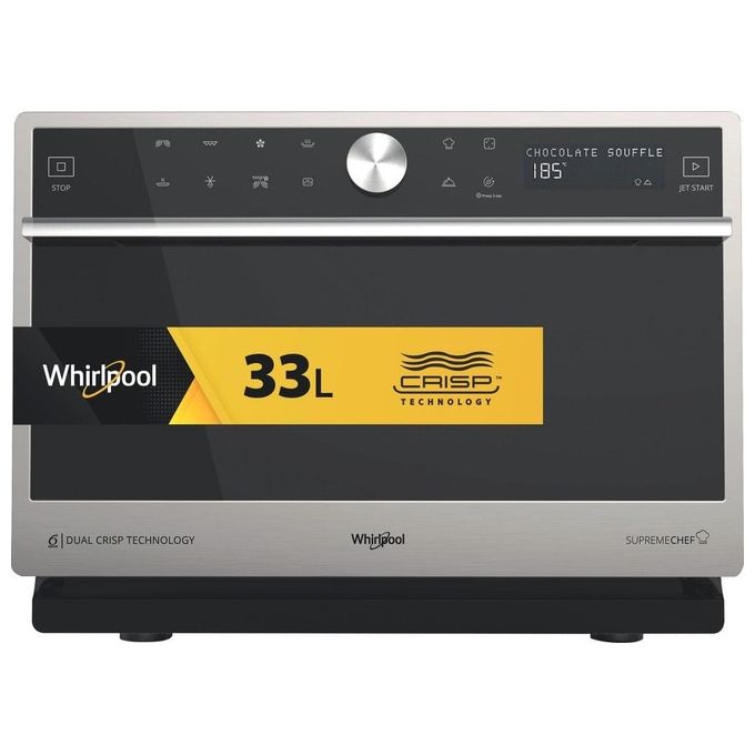 Whirlpool MWSC 9133 SX Supreme Chef Forno a microonde Combinato 33 L 1000 W Grill Vapore Crisp 6° SENSO colore Acciaio Inossidabile