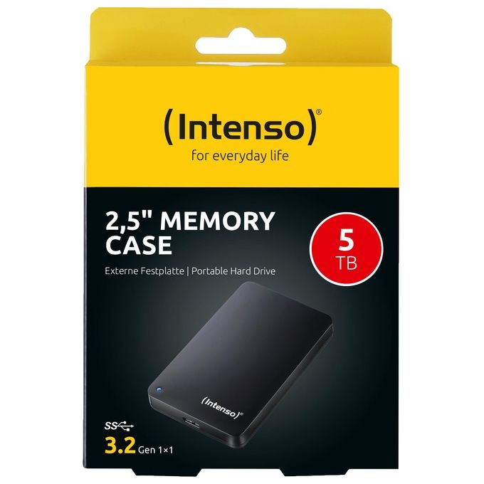 Intenso 6021513 Memory Case Disco Rigido Esterno 5 TB 2.5'' USB 3.2 Gen 1 5400 Giri-min colore Nero